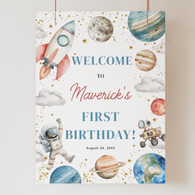First Trip Around the Sun Birthday 18x24 Welcome Poster (First Trip Around the Sun Birthday 18x24 Welcome Poster)