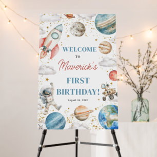 First Trip Around the Sun Birthday 20x30 Welcome Foam Board