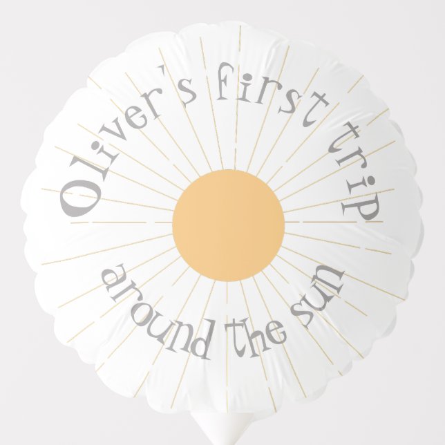 First Trip around the sun Birthday boho Balloon (Front)