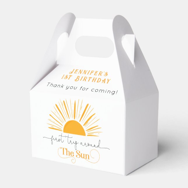 First trip around the sun birthday favor boxes (Front Side)
