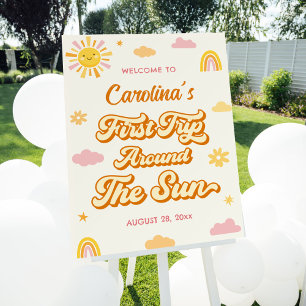 First Trip Around the Sun Birthday Girl Welcome Foam Board