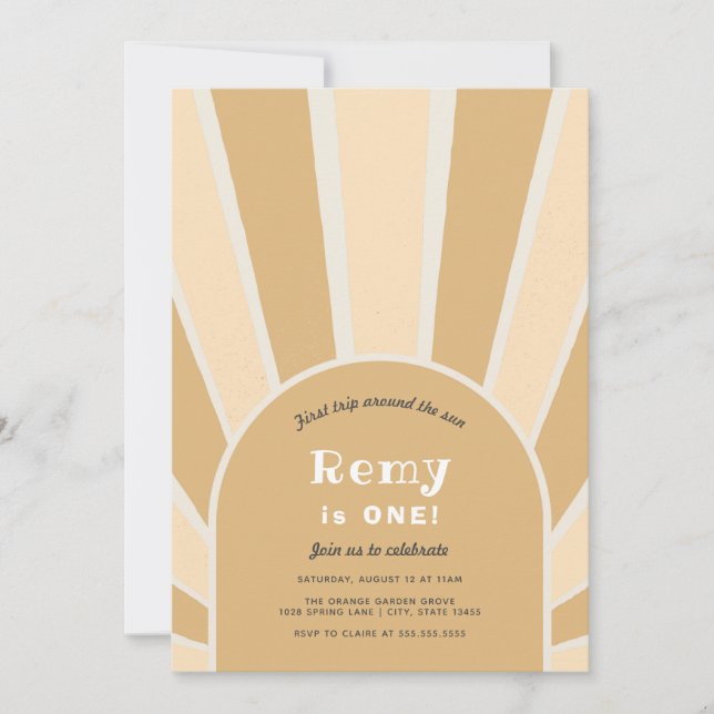 First Trip Around the Sun Birthday Invitation (Front)