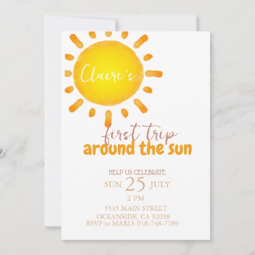first trip around the sun Birthday Invitation