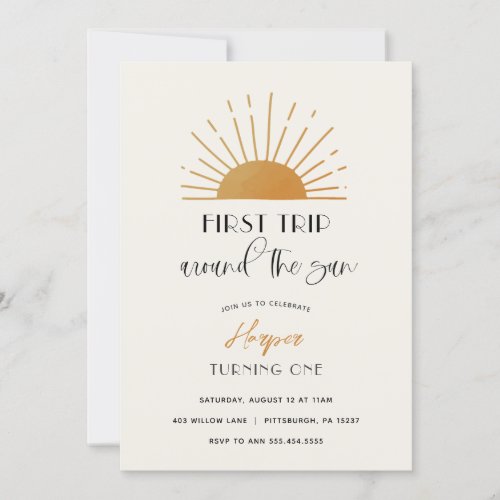 First Trip Around the Sun Birthday Invitation