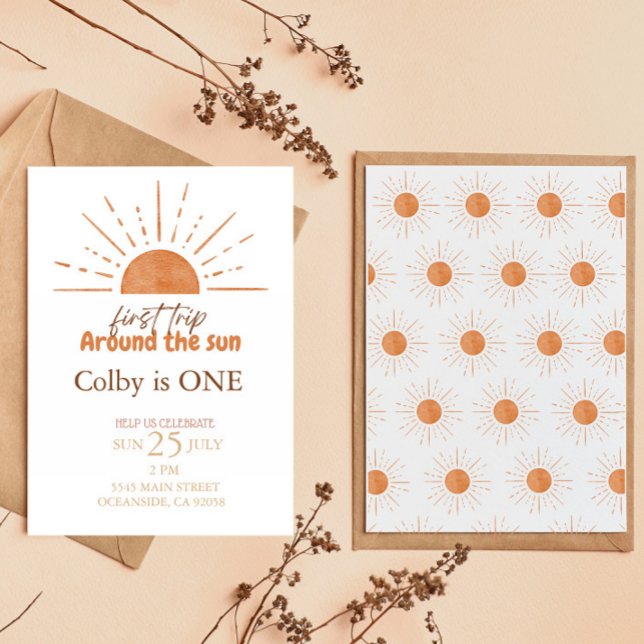 first trip around the sun Birthday Invitation (Creator Uploaded)