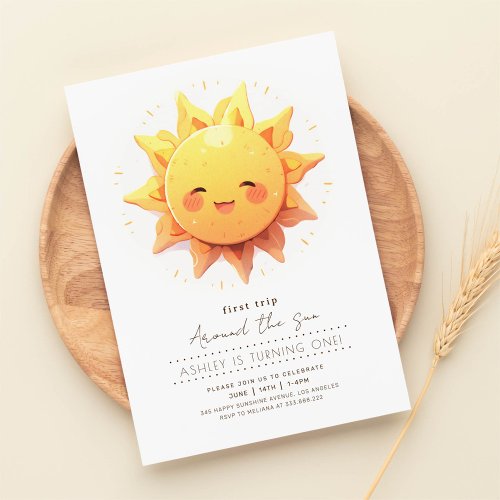 First Trip Around The Sun Birthday Invitation