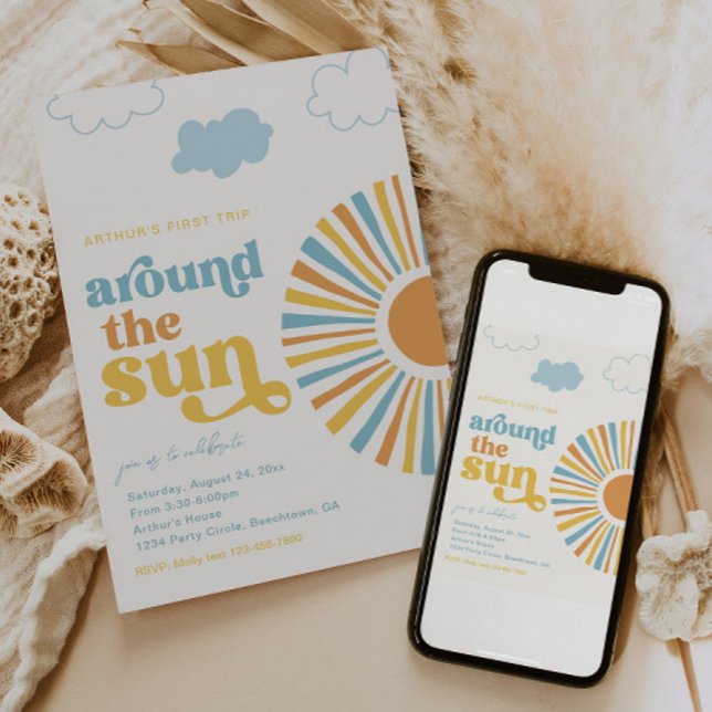 First Trip Around The Sun Birthday Invitation (Creator Uploaded)