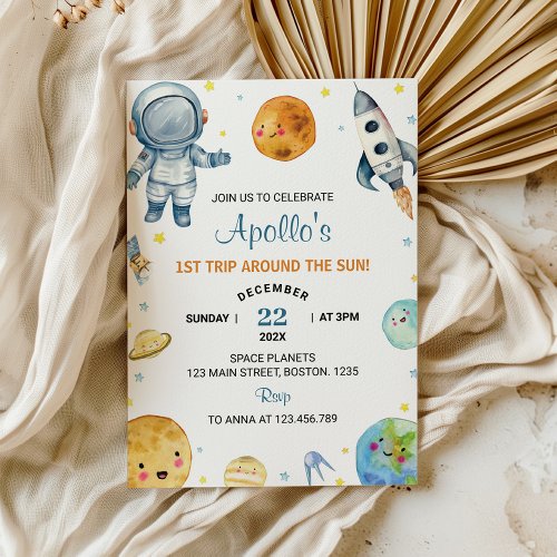 First Trip Around The Sun Birthday Invitation