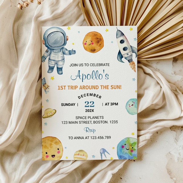 First Trip Around The Sun Birthday Invitation (Creator Uploaded)