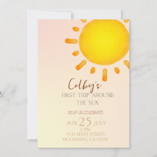 first trip around the sun Birthday Invitation