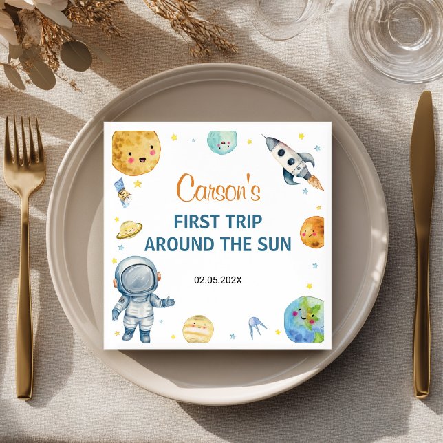 First Trip Around The Sun Birthday Napkins (Creator Uploaded)
