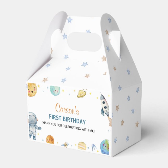 First Trip Around The Sun Birthday Party Favor Box (Front Side)