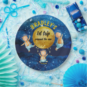 First trip around the sun birthday party plates