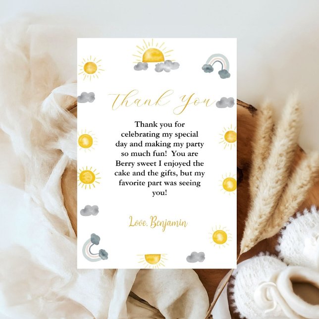 First Trip Around The Sun Birthday Thank you Card (Creator Uploaded)