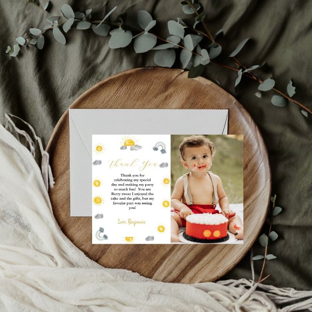 First Trip Around The Sun Birthday Thank you Card (Creator Uploaded)