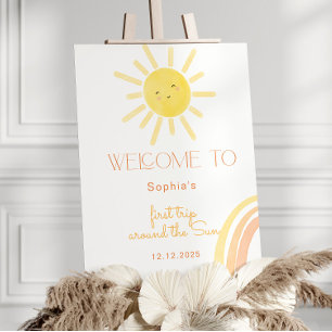 First trip around the sun birthday welcome foam board