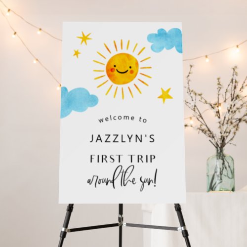 First Trip Around the Sun Birthday Welcome Sign