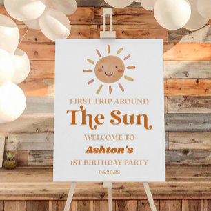 First Trip Around The Sun Birthday Welcome Sign