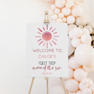 First Trip Around The Sun Birthday Welcome Sign