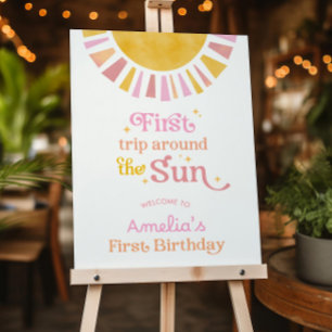 First Trip Around the Sun Birthday Welcome Sign