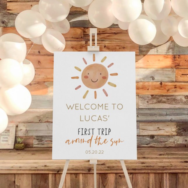 First Trip Around The Sun Birthday Welcome Sign (Creator Uploaded)