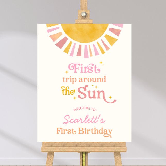 First Trip Around the Sun Birthday Welcome Sign (Creator Uploaded)