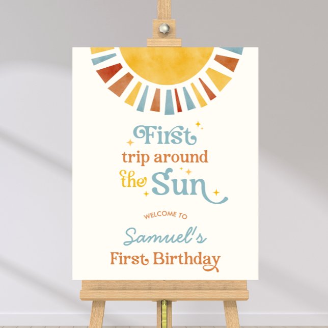 First Trip Around the Sun Birthday Welcome Sign (Creator Uploaded)
