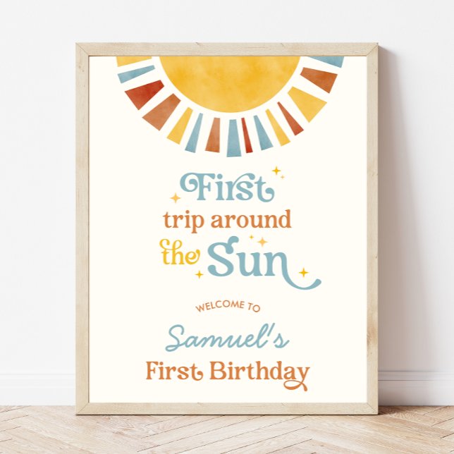 First Trip Around the Sun Birthday Welcome Sign (Creator Uploaded)