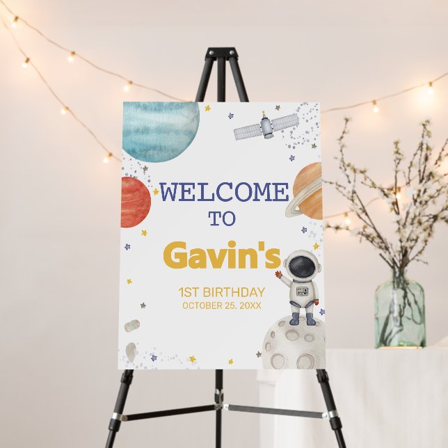 First Trip Around the Sun Birthday Welcome Sign (In Situ (Stand))