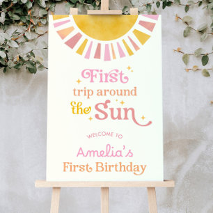 First Trip Around the Sun Birthday Welcome Sign 1s