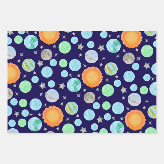 First Trip Around The Sun Birthday Wrapping Paper (Front)