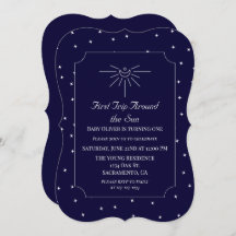 First Trip Around The Sun Blue 1st Birthday Invite