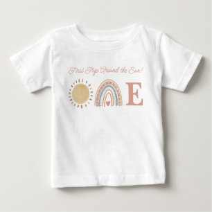 First Trip Around the Sun Boho 1st Birthday Baby T-Shirt