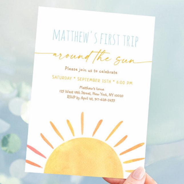 First Trip Around The Sun Boho Birthday Invitation (Creator Uploaded)