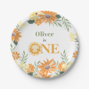 First Trip Around the Sun Boho Floral Paper Plates