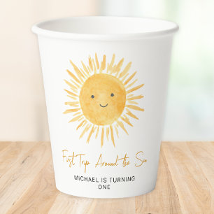First Trip Around The Sun Boy's Birthday Party Paper Cups