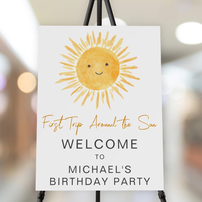 First Trip Around The Sun Boys Birthday Welcome  Foam Board (Creator Uploaded)