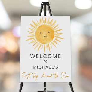 First Trip Around The Sun Boys Birthday Welcome Foam Board