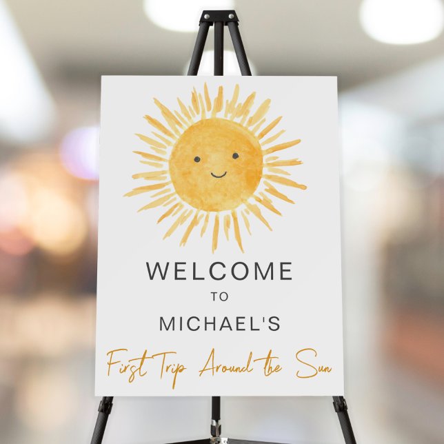 First Trip Around The Sun Boys Birthday Welcome Foam Board (Creator Uploaded)