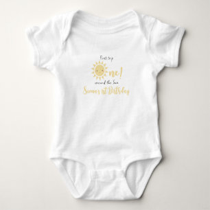 First Trip Around The Sun Cute 1st Birthday Baby Bodysuit