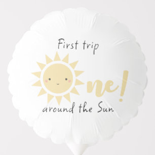 First Trip Around The Sun Cute 1st Birthday Balloon