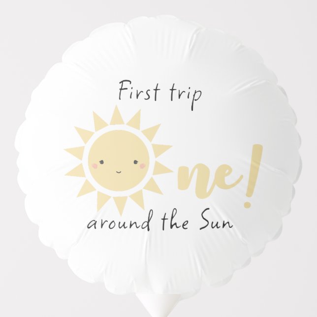 First Trip Around The Sun Cute 1st Birthday Balloon (Front)