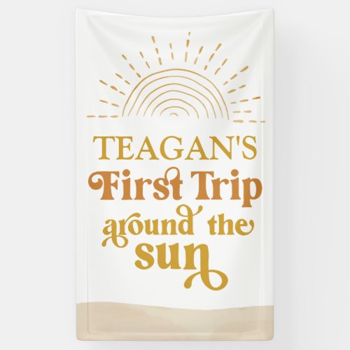 First Trip Around the Sun First Birthday Custom  Banner