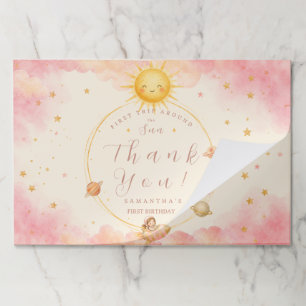 First Trip Around the Sun First Birthday Girl Paper Pad