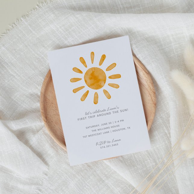 First Trip Around the Sun First Birthday | Invitation (Creator Uploaded)