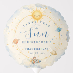 First Trip Around the Sun First Birthday Party Balloon