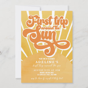 First Trip Around the Sun First Birthday Sunshine Invitation
