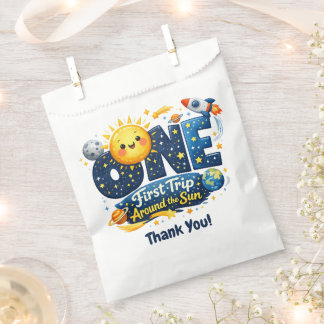 First Trip Around the Sun First Birthday Thank You Favor Bag