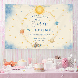 First Trip Around the Sun First Birthday Welcome Banner