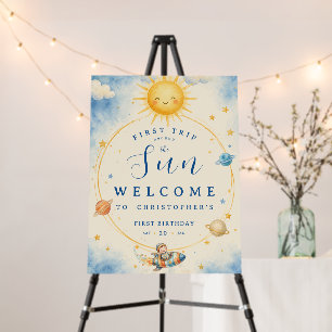 First Trip Around the Sun First Birthday Welcome Foam Board